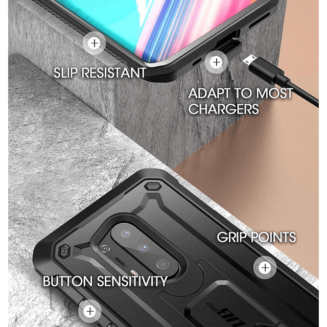 Case Supcase Oneplus 8 Pro Funda 360 con Clip Gancho Correa con Mica AntiShock con Suporte