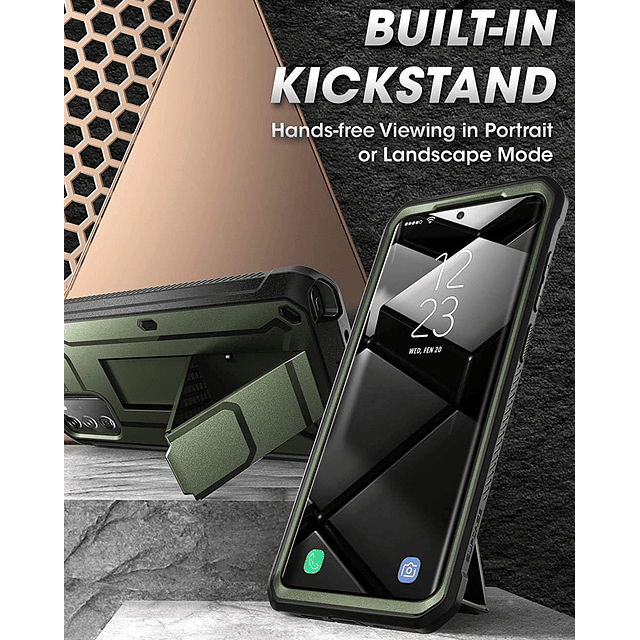 Case Galaxy Note 20 Ultra Supcase Funda 360 protector de caídas en Verde Militar con Negro