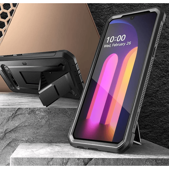 Case LG V60 ThinQ 2019 Supcase Cubierta Completa funda 360 c/ Mica c/ Parador c/ Clip Gancho para Correa 