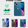 Case IPhone 13 Mini Funda 360 en Azul Metálico de primera Calidad con Negro Antishock