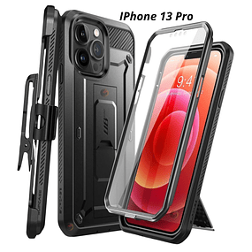 Case IPhone 13 Pro / IPhone 12 Pro / 12 Supcase 360 c/ Mica c/ Soporte c/ Clip Gancho