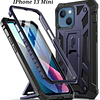 Case IPhone 13 Mini Protector c/ Doble Marco de 3 Partes Azul Metalizado Premium