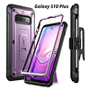 Case Galaxy S10 Plus Supcase Violeta Funda 360 Militar con Clip Gancho para cinturón 