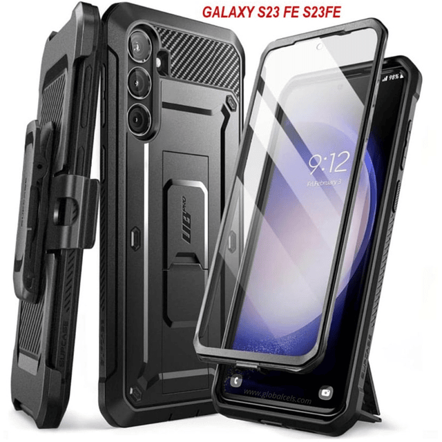 Case Supcase Galaxy A54 S20 Plus S23 FE S21 Ultra Note 10 Plus 360 con Marco y con Clip para Cinturón