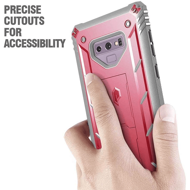 Case Galaxy Note 9 Carcasa 360° Rosado c/ Soporte Inclinable c/ Mica Poetic USA