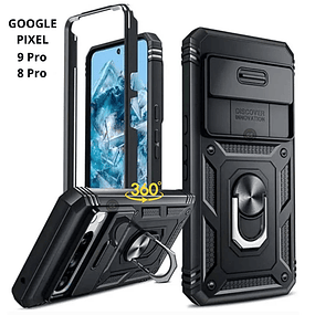 Case Google Pixel 9 Pro / Pixel 8 Pro carcasa 360 con Marco con Parante Inclinable 