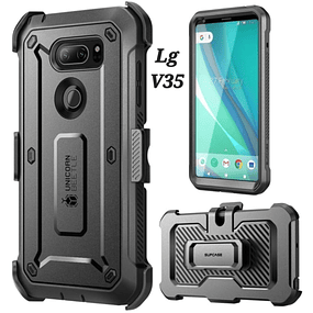 Case LG V35 Thinq V30 Plus V30+ Supcase Antishock 360° c/ Mica c/ Clip Gancho a Cinturón