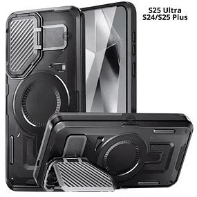Case Galaxy S24 Plus S25 Plus S25 Ultra Magsafe con Tapa Cámara de Metal tipo Bisagra Antishocks