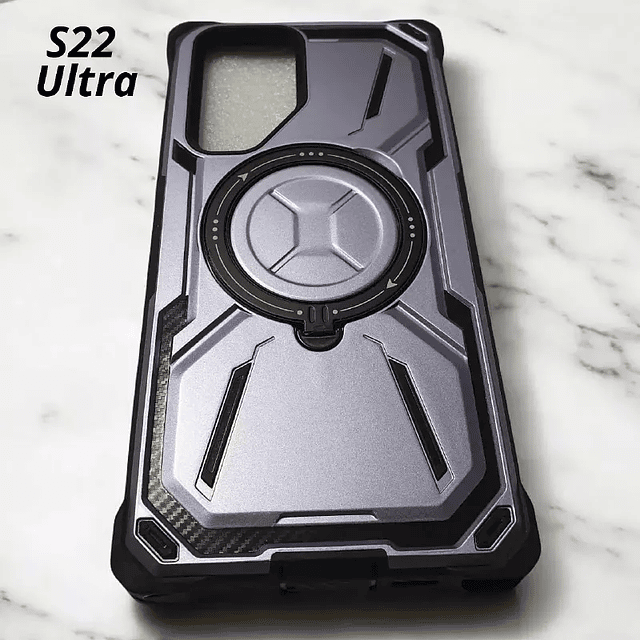 Case 360° S22 Ultra S21 Ultra S23 Plus con Marco c/ Apoyo de Metal Carga Inalámbrica Magsafe para Galaxy