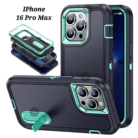 Carcasa iPhone 16 Pro Max de Alta Resistencia - Protector 360 con Soporte Inclinable