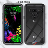 Case 360° LG G8 ThinQ con Marco Frontal Negro + Tapa Transparente Antishock 