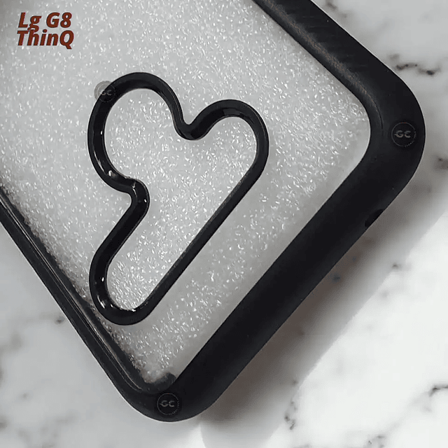 Case 360° LG G8 ThinQ con Marco Frontal Negro + Tapa Transparente Antishock 
