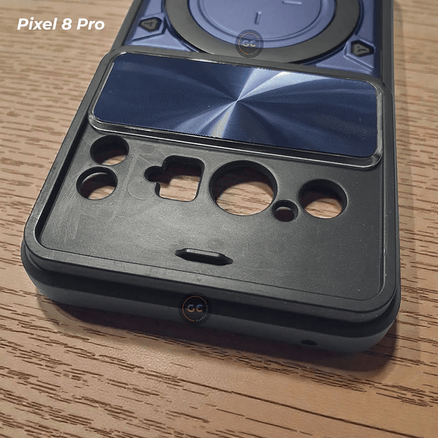 Case Pixel 8 Pro MagSafe Azul con Doble Protección de Cámara + Parante de Metal