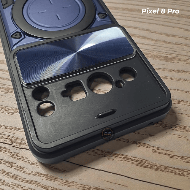 Case Pixel 8 Pro MagSafe Azul con Doble Protección de Cámara + Parante de Metal