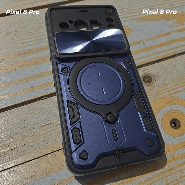 Case Pixel 8 Pro MagSafe Azul con Doble Protección de Cámara + Parante de Metal