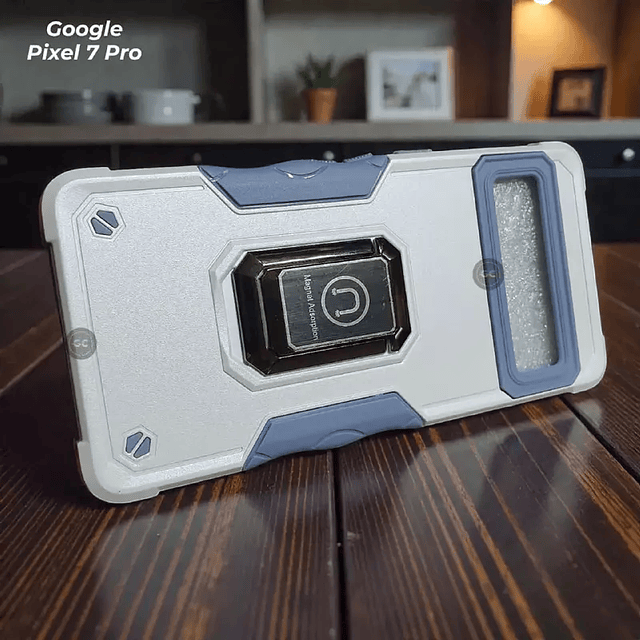 Case Google Pixel 7 Pro Antishock Bicolor | Soporte Metálico y para Imán de Auto 