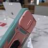Funda 360° para iPhone 15 Pro Max con Marco Frontal y Soporte - Rosado y Celeste