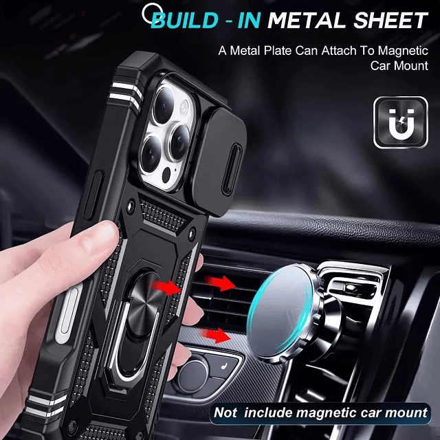 Case 360° iPhone 16 Pro / 15 Pro / 14 Pro con Marco Frontal y Tapa de Cámara Antigolpes
