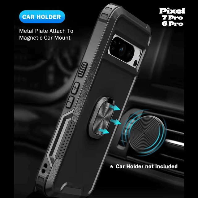 Case Fundas Google Pixel 7 Pro / 6 Pro – 3 Partes Antishock 360° con Soporte Inclinable