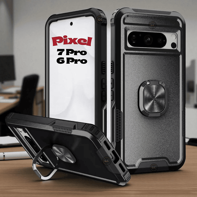 Case Fundas Google Pixel 7 Pro / 6 Pro – 3 Partes Antishock 360° con Soporte Inclinable