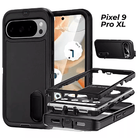 Case Google Pixel 9 Pro XL 360° con Protección 3 Capas con Soporte y Taponeras