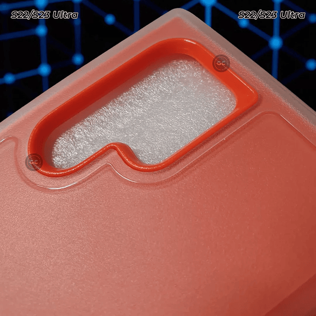 Case Militar 360° Galaxy S22 Ultra | Blindaje 3 Capas y Soporte / Trasparente - Naranja