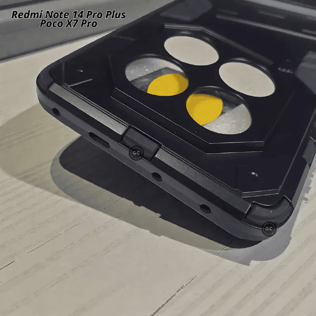 Case Redmi Note 14 Pro Plus Antishock con Escudo Cámara y Soporte Inclinable