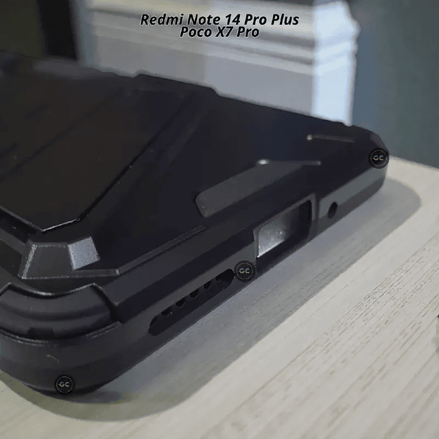 Case Redmi Note 14 Pro Plus Antishock con Escudo Cámara y Soporte Inclinable