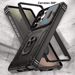 Case Galaxy A56 A36 A55 S23 Plus 360° con Tapa Cámara y Soporte Antigolpes
