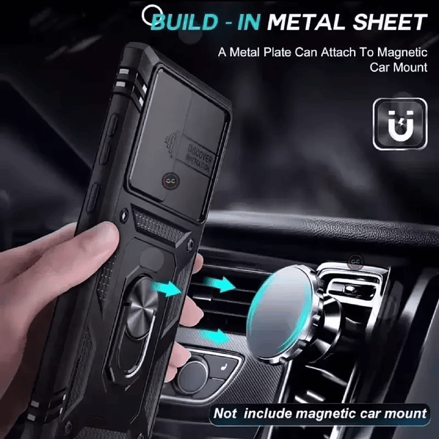 Case Galaxy A56 A36 A55 S23 Plus 360° con Tapa Cámara y Soporte Antigolpes