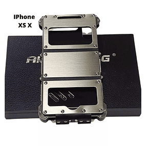 Case Armor King iPhone X / XS - Acero Inoxidable y Cuero Premium