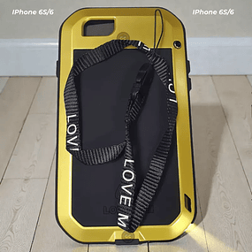 Protector Love Mei iPhone 6S / 6 - Metálico con Pernos - Amarillo/Negro