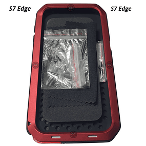 Case Metálico Antishock - Galaxy S7 Edge (Rojo) / Note 8 (Amarillo) 360°