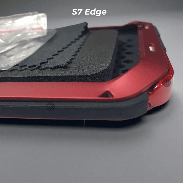Case Metálico Antishock - Galaxy S7 Edge (Rojo) / Note 8 (Amarillo) 360°
