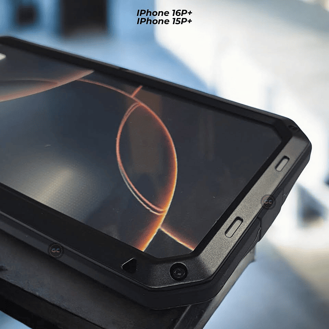  Case iPhone 16 y 15 Pro Max Chasis Blindado - Full Black Edition 360