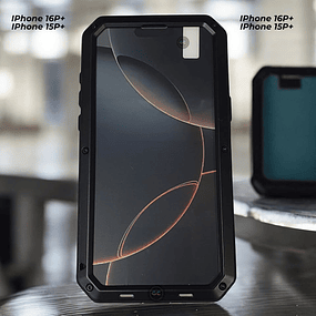 Case iPhone 15 Pro Max Chasis Blindado - Full Black Edition 360 Metálico