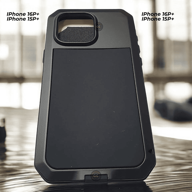 Case iPhone 15 Pro Max Chasis Blindado - Full Black Edition 360 Metálico