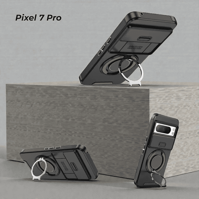 Case Google Pixel 7 Pro Antishock con Tapa de Cámara y Soporte Metálico