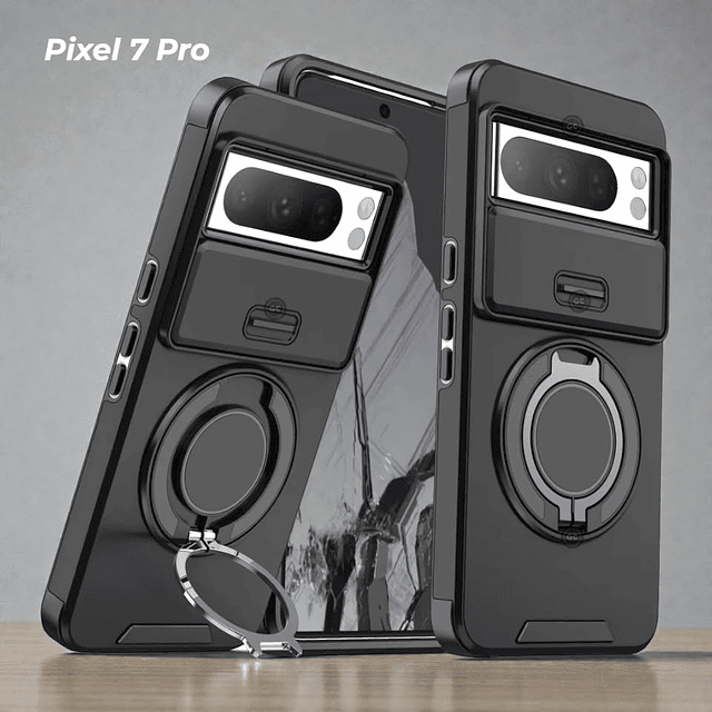 Case Google Pixel 7 Pro Antishock con Tapa de Cámara y Soporte Metálico