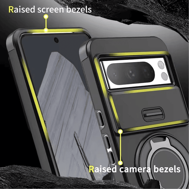 Case Google Pixel 7 Pro Antishock con Tapa de Cámara y Soporte Metálico