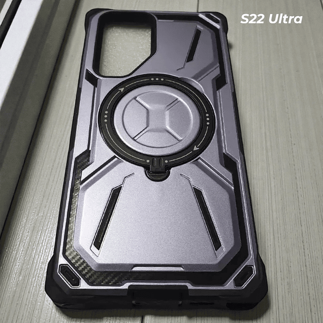 Case MagSafe Galaxy S22 Ultra de Protección 360° Metalizado con Soporte