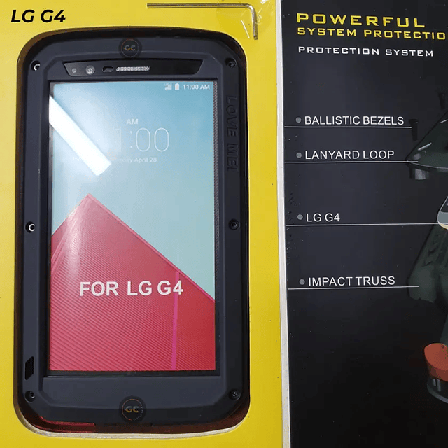 Case Love Mei LG G4 - Armadura de Aluminio y Silicona Empernada