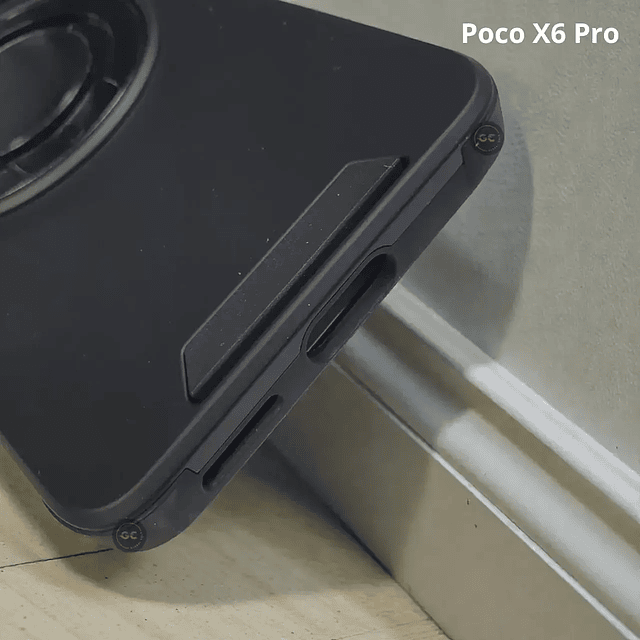 Case Poco X6 Pro 5G con Protector de Cámara y Soporte Metálico Inclinable 360