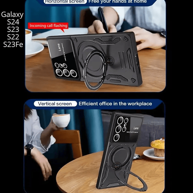 Case MagSafe con Soporte 360 y Protector de Cámara - Galaxy S24 / S23 / S22 / S23 FE