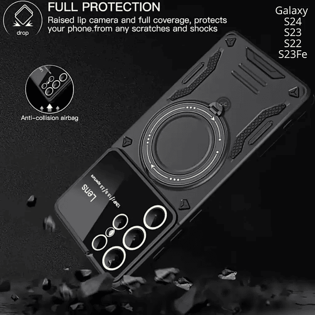 Case MagSafe con Soporte 360 y Protector de Cámara - Galaxy S24 / S23 / S22 / S23 FE