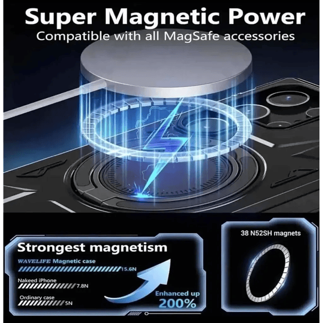 Case MagSafe Galaxy S23 FE - Armadura AntiShock con Soporte 360°