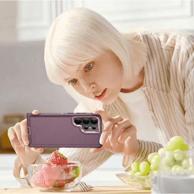 Case 360 Galaxy S22 Ultra - Blindaje Industrial Violeta / Rosado