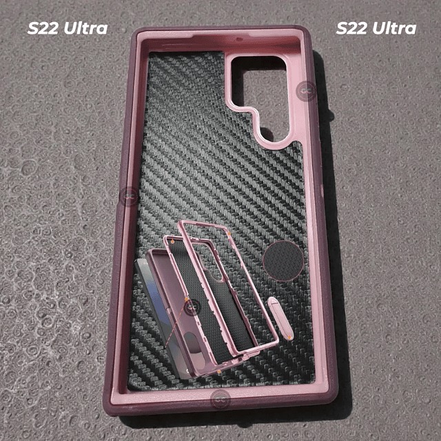 Case 360 Galaxy S22 Ultra - Blindaje Industrial Violeta / Rosado