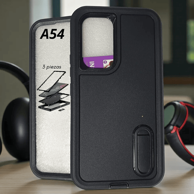 Case Galaxy A54 5g Fundas 360 c/ Marco c/ Parador Carcasas A54 de 3 partes AntiShock 