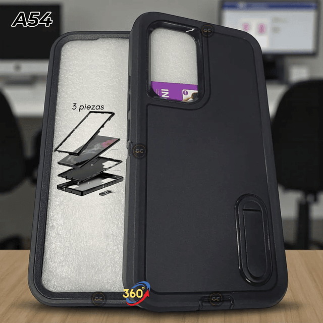 Case Galaxy A54 5g Fundas 360 c/ Marco c/ Parador Carcasas A54 de 3 partes AntiShock 
